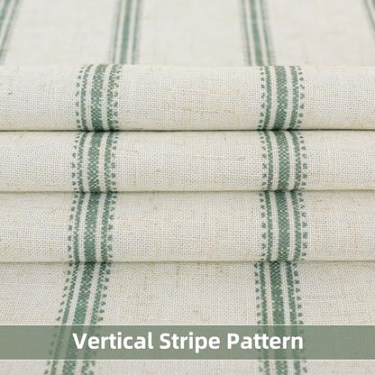 DriftAway Farmhouse Stripe Blackout Curtains, Grommet, W52xL54, Loden Green - color: G Loden Green Stripe, size: 52"W x 54"L (Pack of 2)