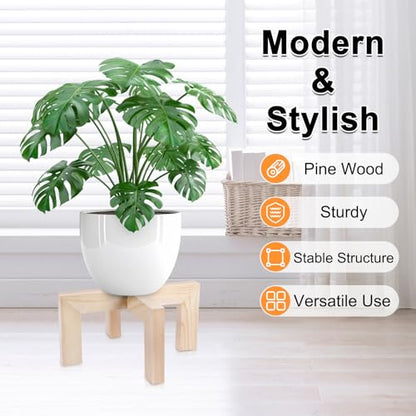 Vigordream Plant Stand, Indoor/Outdoor Wood Plant Holder, Single Flower Pot Stand, Sturdy Planter Stands, Fit 5-12 Inch Pots - size: Fit 5-12inch pots