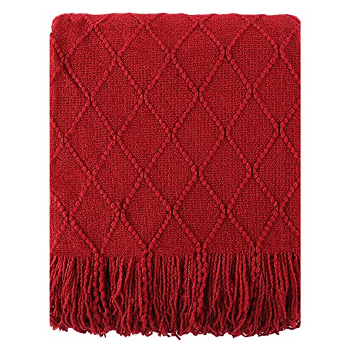 BATTILO HOME Christmas Red Throw Blanket for Couch, 52"x80" - color: Red, size: 52 x 80 in.