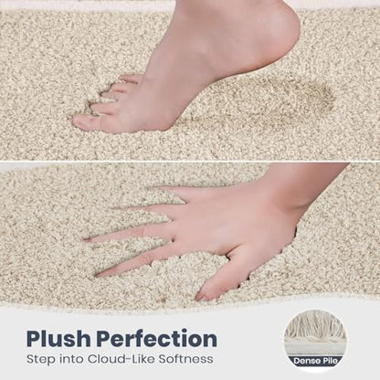 PURRUGS Bathroom Rug, Bath Mat, 24" x 36", Beige - color: Beige, size: 24" X 36"
