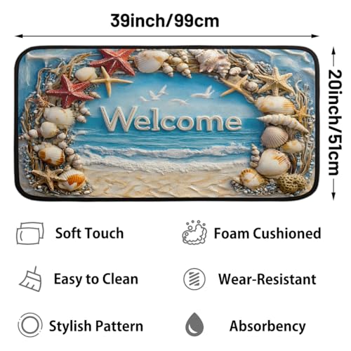 Beach Summmer Kitchen Rug Non-Slip Indoor Carpet Absorbent Welcome Mat - color: A:a-8