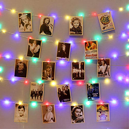 HXWEIYE 120LEDs Photo Clips String Light, 40Ft USB, Remote, 8 Modes & Timer - color: Multicolor, size: 40 Feet, 120 LEDs, USB Powered, 8 Modes