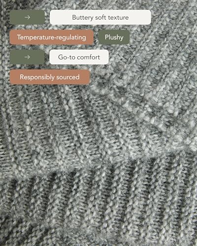 UnHide Melange Knit Blanket, Textured and Ultra-Soft Wool Throw Blanket - color: Silver Fox, size: Melange Wool (60" x 80")