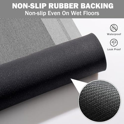 YDKGL Non Slip Bath Mat Thin Bathroom Rugs Fit Under Door Grey 16"x 24" - color: A- Light Gray, size: 16" x 24" (Rectangular)