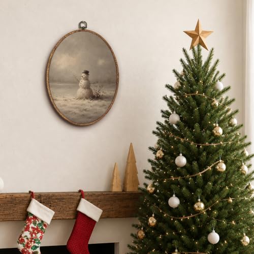 Yorhifa Vintage Winter Snowman Christmas Framed Wall Art 8.5x11.5in - color: Snowman