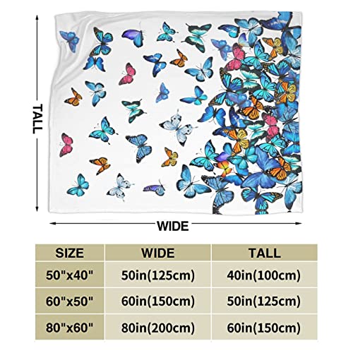 Blue Butterfly Blanket Ultra Soft Butterfly Throw Blanket Lightweight Cozy Blankets for Bed Couch Sofa 60"X50" - color: Butterfly 2, size: 60"x50"