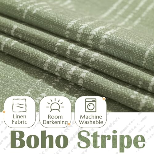 jinchan Striped Kitchen Valance 18 Inch Modern Boho 1 Panel Green - color: Boho Green, size: 50"W x 18"L (Pack of 1)