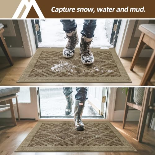 COSY HOMEER Non-Slip Door Mat 20"x32",Entryway Rugs Low Profile,Beige - color: Beige, size: 2'8" x 1'8" (Rectangular)