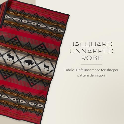 Pendleton Jacquard Unnapped Twin Blanket, 64 x 80 in, Heirloom Virgin Wool - color: Lost Trail, size: Twin (64" x 80")