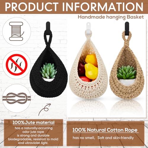 Honeydak 3 Hanging Baskets, Black, Classic Teardrop - color: Black, style: Classic Teardrop