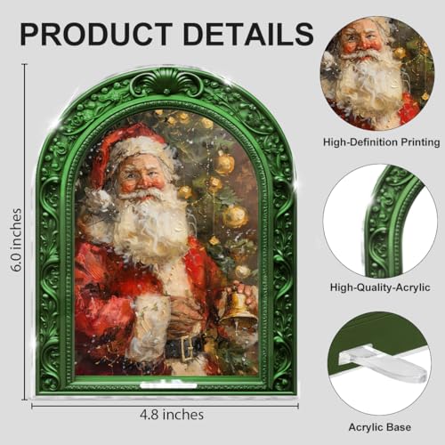 Vintage Santa Portrait Framed Christmas Sign Table Decorations - color: SANTA14