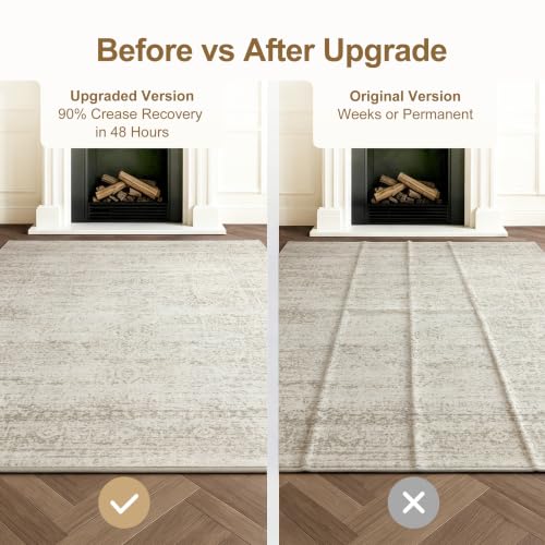 Washable Rugs 3x5 Area Rugs for Living Room,Bedroom,Kitchen,Laundry Room - color: Beige-green-grey, size: 3' x 5' (Rectangular)
