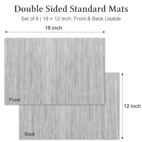 HOOMIL Placemats Set of 6, Heat Resistant, Light Gray - color: Light Gray, size: Set of 6