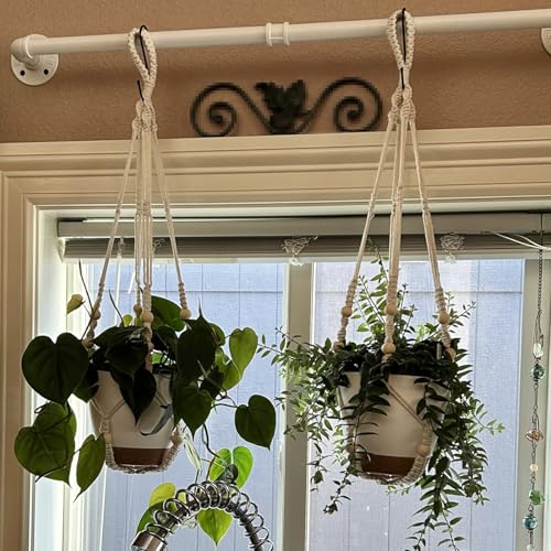 FUNSUEI 6 Inch Hanging Planters Set of 3, Self Watering Indoor Macrame Plant Hangers with Cotton Wick Rope, Hanging Planter Basket for Home Decor