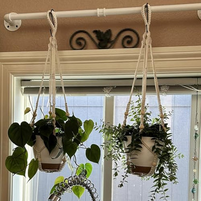 FUNSUEI 6 Inch Hanging Planters Set of 3, Self Watering Indoor Macrame Plant Hangers with Cotton Wick Rope, Hanging Planter Basket for Home Decor