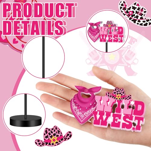 DoubleFill 6 Pcs Pink Cowgirl Disco Decoration for Table Centerpieces - style: Cow Girl