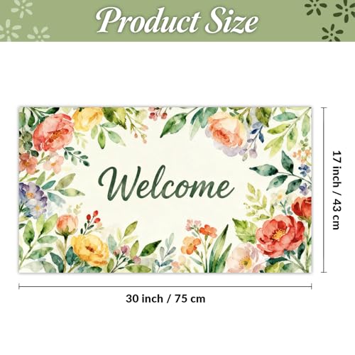 Summer Door Mat,30" Colorful Summer Welcome Mat,Thick Rubber Backing-Gift