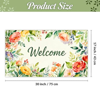 Summer Door Mat,30" Colorful Summer Welcome Mat,Thick Rubber Backing-Gift
