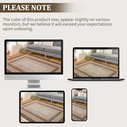 RUGSREAL Washable 2x10 Runner Rug for Hallway Kitchen Modern Runner Rugs - color: Brown, size: 2' x 10' (Runner)