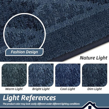 BEQHAUSE Dirt Trapper Door Mats 20" x 32", Non-Slip Washable, Navy Blue - color: Navy Blue/Multi Tone, size: 20" X 32" (Rectangular)