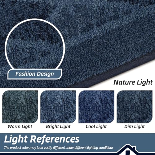 BEQHAUSE Dirt Trapper Door Mats 32" x 48", Non-Slip Washable, Navy Blue - color: Navy Blue/Multi Tone, size: 32" X 48" (Rectangular)
