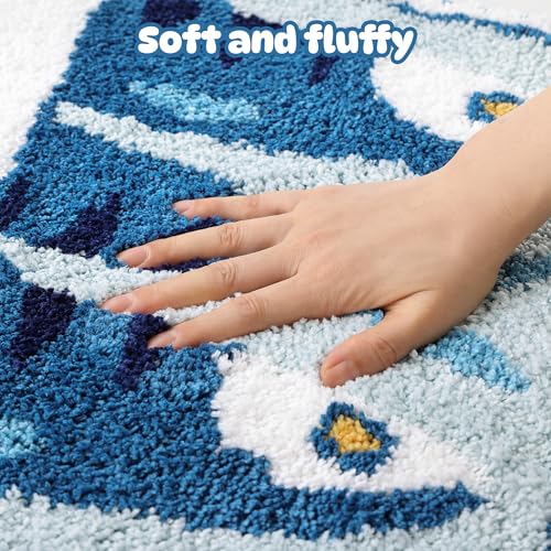 TRUEDAYS Sardine Bath Mat, Cute Bath Mat for Bathroom 20x30 Inch, Blue - color: Blue, size: 20x30 inches (Rectangular)