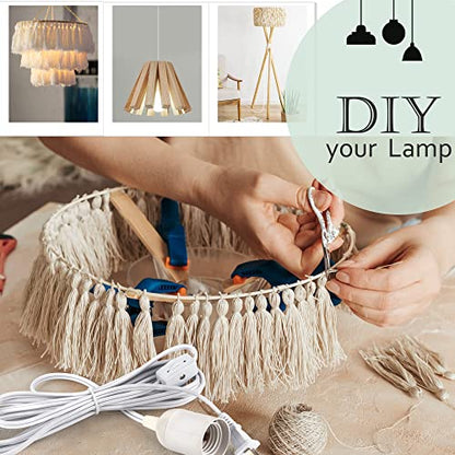 JACKYLED Extension Hanging Lantern Cord Cable Gear Switch UL 1-Pack 12Ft - style: 12Ft-White