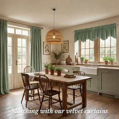 StangH Sage Green Valance for Windows 52x18 Inch, 1 Panel - color: Sage Green, size: 52"W x 18"L (Pack of 1)