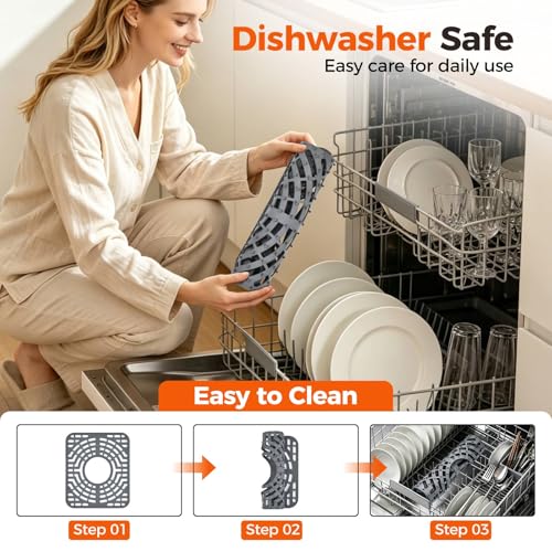 Snuggery Silicone Sink Protector for Kitchen Sink, 12"x14" Center Drain - size: 12x14 center