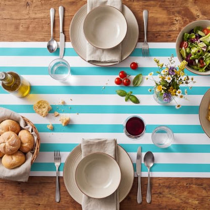 AmazingSpark Striped Table Runner Roll,Blue,25' Long X 16" Wide - color: Blue, size: 25' Long X 16" Wide