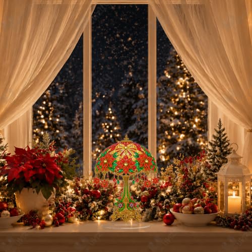 Yunzlly Stand Up Diamond Art Painting Kit, Desktop Gem Painting Ornament Kit for Adults, Tabletop Acrylic Diamond Board Painting (Christmas Lamp) - color: Christmas Lamp