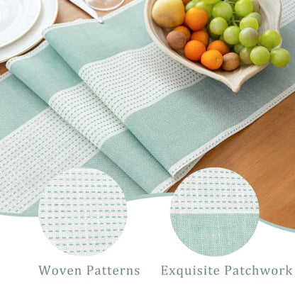 Line Macrame Table Runner, Aqua Blue Table Runners 90 Inches Long - color: Aqua Blue, size: 13"x90"