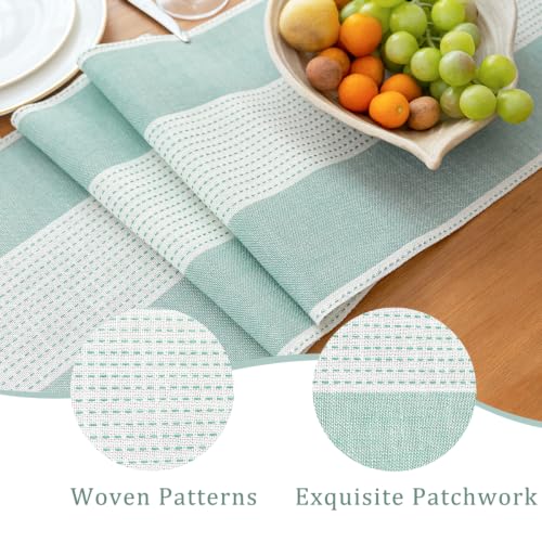Line Macrame Table Runner, Aqua Blue Table Runners 48 Inches Long - color: Aqua Blue, size: 13"x48