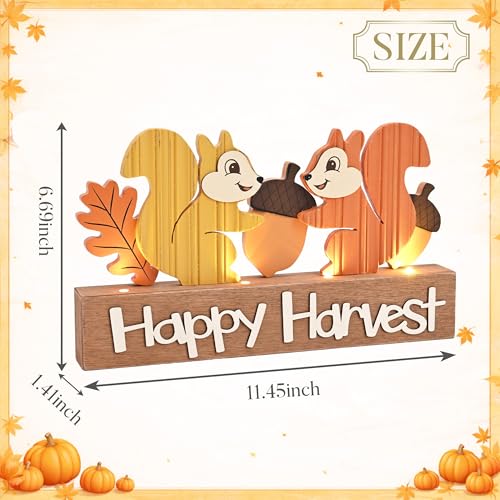 Valery Madelyn Fall Decorations for Home with LED Lights, 12 Inch