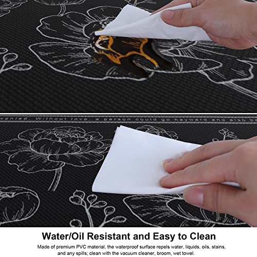 ROTTOGOON Kitchen Floor Mat Set of 2, Anti Fatigue Kitchen Rugs Black - color: Black, size: 17"x47"+17"x29"