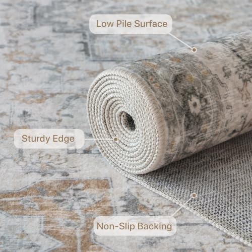 GENIMO 8x10 Washable Area Rugs for Living Room, Non Slip, Light Taupe Brown - color: Light Taupe Brown, size: 8' x 10' (Rectangular)