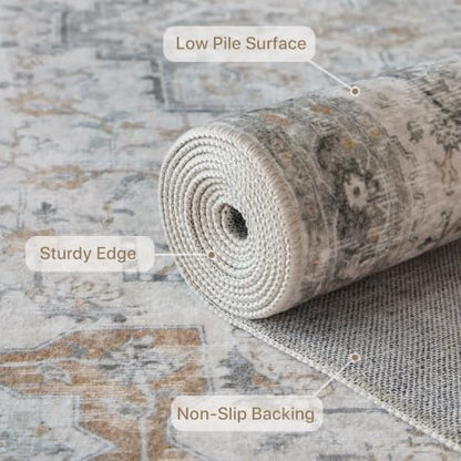 GENIMO 8x10 Washable Area Rugs for Living Room, Non Slip, Light Taupe Brown - color: Light Taupe Brown, size: 8' x 10' (Rectangular)
