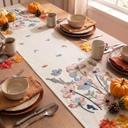 Artoid Mode 3D Chain Embroidery Soft Fall Table Runner 13x72 Inch