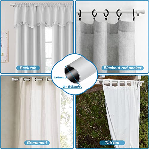 White Curtain Rods, Small Curtain Rods for Windows 48 to 84 Inch, 5/8 Heavy Duty Matte White Curtain Rod Set with Brackets, Adjustable Splicing Drapery Rod - color: White, size: 48-84" (1pc)