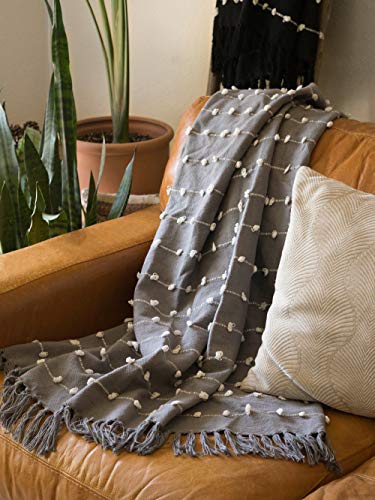 DII Woven Loop Throw Collection, 50x60, Gray - color: Gray