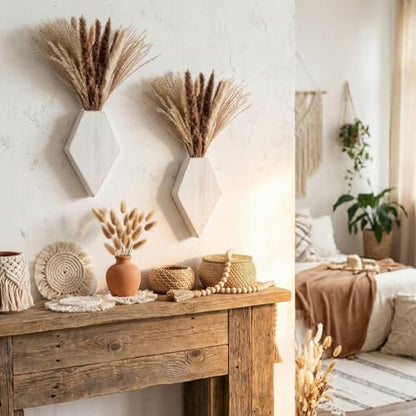 2 Pcs Wooden Wall Planters, White Distressed, Regular Style - color: White Distressed, style: Regular Style