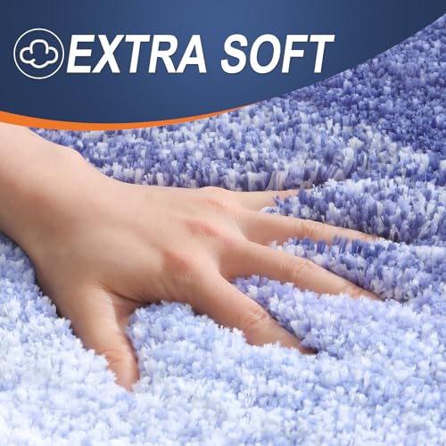 OLANLY Small Bathroom Rugs 24x16, Extra Soft Absorbent Microfiber Bath Rugs - color: Blue-violet, size: 24" X 16"