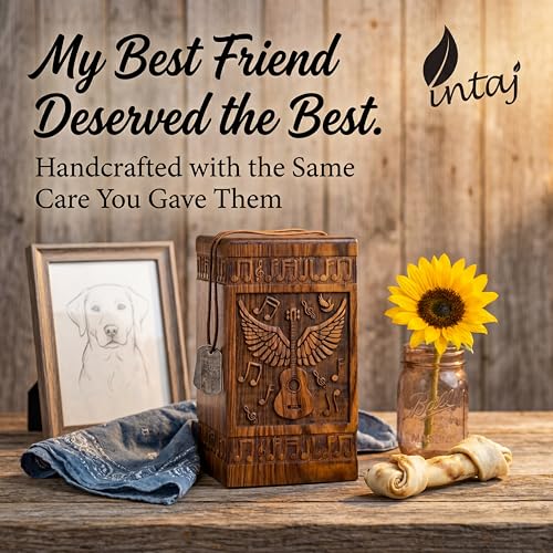 Guitar Wings Wooden Keepsake Urn for Human Ashes, 20 Cu in, Rosewood - color: Rosewood, size: Keepsake (20 Cu In, Share of Ashes)