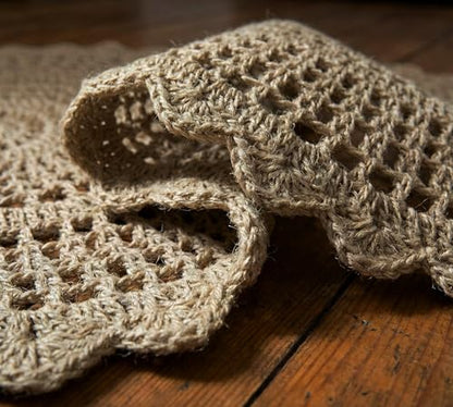 THE BEER VALLEY Jute Hand Crochet Rug 3 Feet Round - Natural - color: Natural, size: 3' (Round)