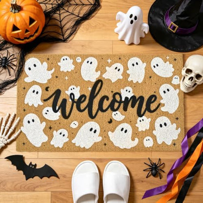 Halloween Welcome Mat Spooky Non-Slip Front Door Mat, 17x29 in - color: 1- Spooky