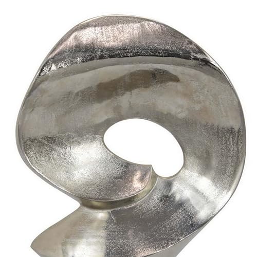 Benjara 24" Tabletop Home Decor Piece- Modern Art Sculpture- Chrome Metal