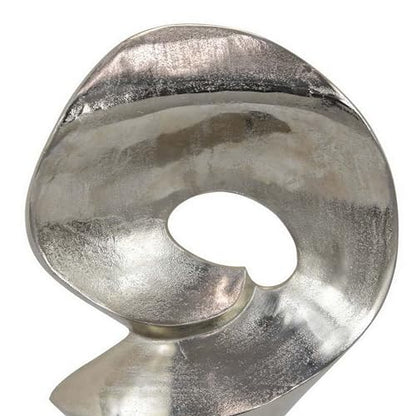 Benjara 24" Tabletop Home Decor Piece- Modern Art Sculpture- Chrome Metal