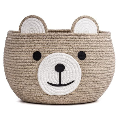 CherryNow Large Baby Basket for Gifts Empty, Cute Bear Design, Light Brown - color: Light Brown, size: 15.7"D x 10.5"H