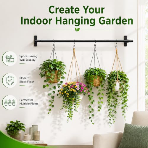 Window Plant Hanger, 41 Inch Heavy Duty Hanging Plant Rod - size: 41in-pole-1Pack