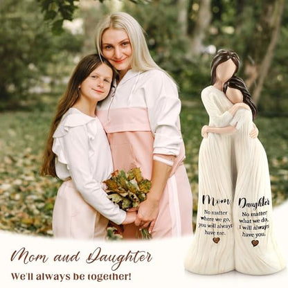 Mom Birthday Gift from Daughter,Mom Daughter Gift Mother Daughter Figurines - color: White-mom Daughter